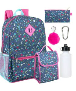 Kids backpack 6 in 1 floral print