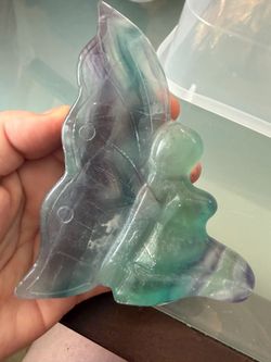 Fluorite Crystal Fairy Carving