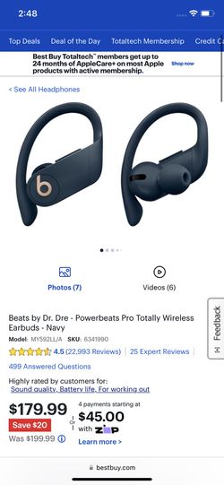Beats by Dre Powerbeats Pro Totally Wireless Earphones - Navy