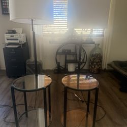 Set Of Glass End Tables 