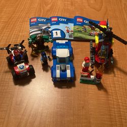 City Collection W/ Police Car, Helicopter 🚁, And Safari Jeep! So Fun to Build. All Pieces Are Here!