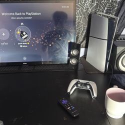 Ps5 With Wires And Controller