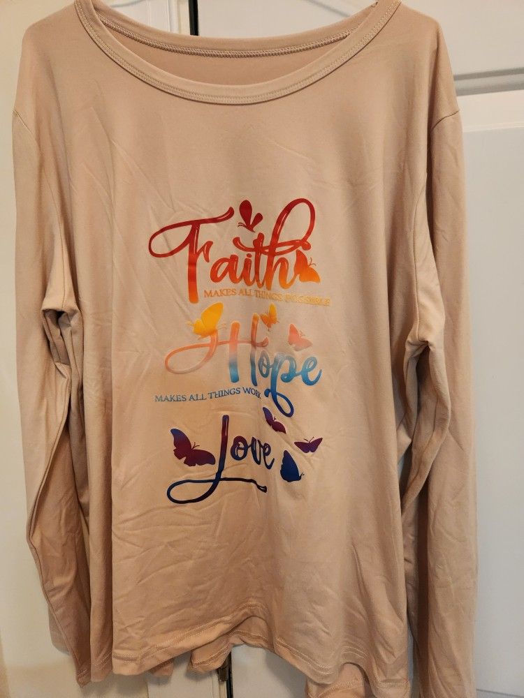 4- Women'S Long Sleeve Shirt
Faith Hope, Love XL Each