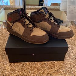 Brown High top Air Jordan Shoes