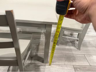 Kids Wooden Table & 2 Chairs Set – Gray
