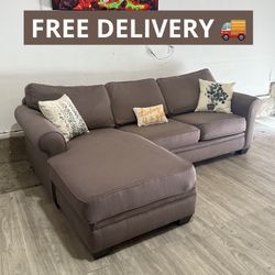 Light Brown Sectional Couch 🛋️- FREE DELIVERY 🚚