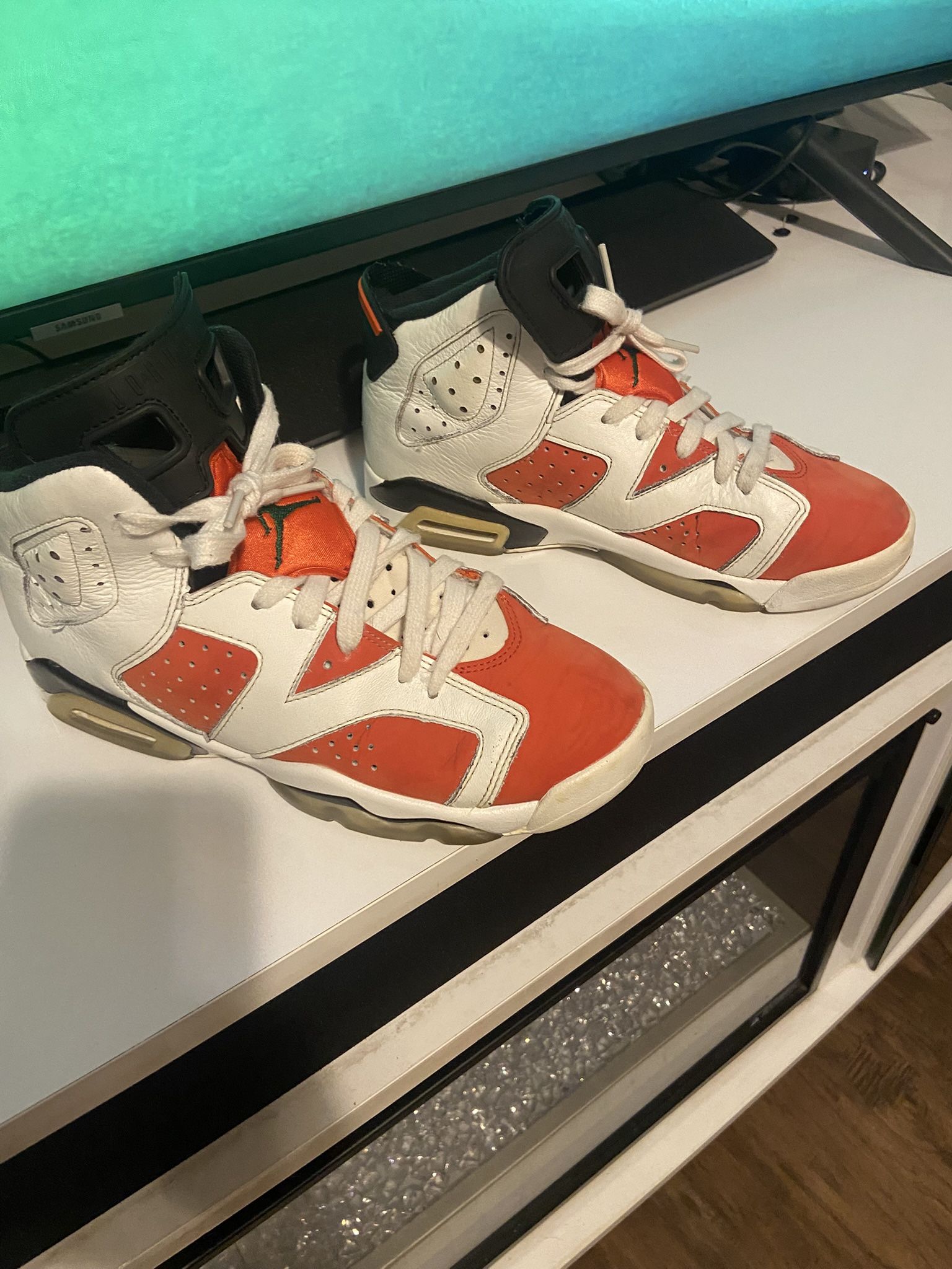 Jordan 6 Retro Gatorade Like Mike US  2017 White Orange Carmine Bred size 5y