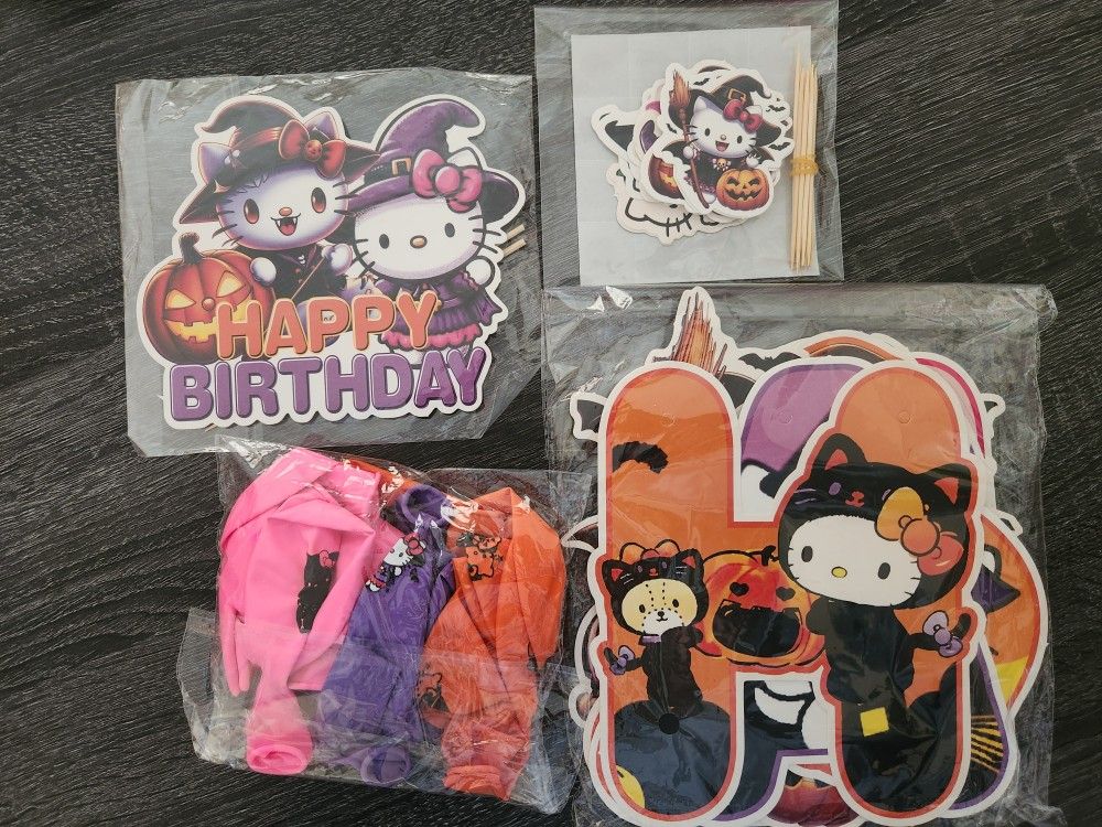 Hello kitty Halloween birthday supplies $7