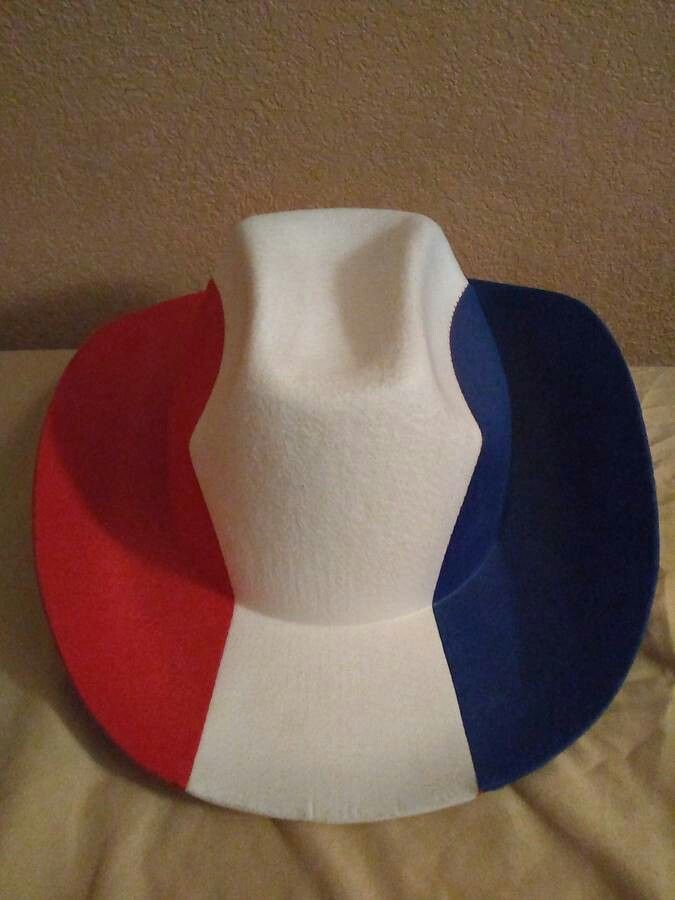 Red,white and blue cowboy hat