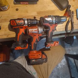 3 Milwaukee One Impact Two Drills One Hammer Drill One Regular Drill The Non Hammer Drill Is Brand New Never Used With Two 2.0 Batteries