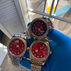 Men Red face Watch