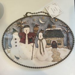 Snowman Flue Cover Vintage Reproduction Gallery Graphics NWT