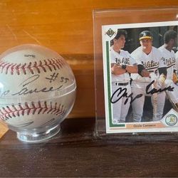 Ozzie Carasco Signed Ball & Upper Deck card