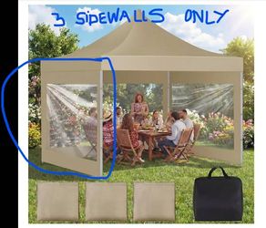 NEW 3 Pcs Clear Canopy Sidewalls Black Storage Bag Window Sidewall for 10 x 10 Inch Tent Waterproof Shade Wall, Sidewalls Only, Canopy Tent Not Includ