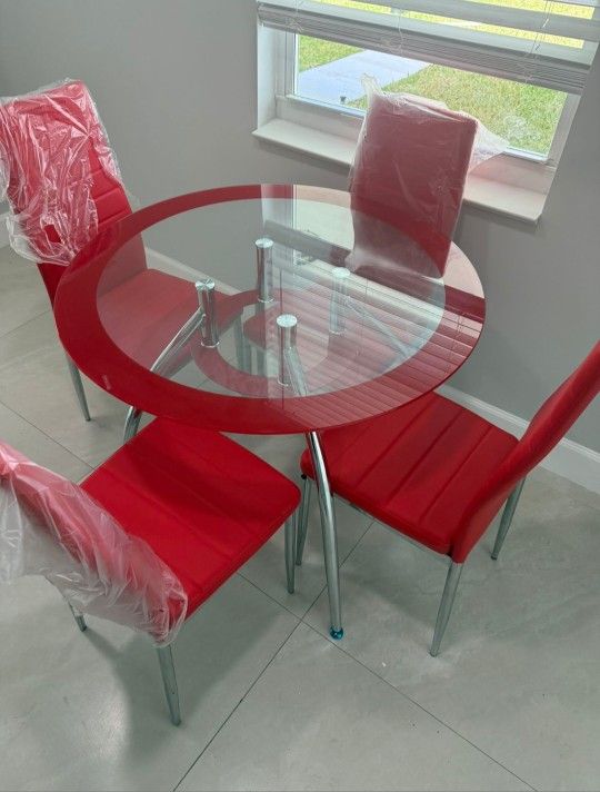 Dining Set (TABLE with 4 Chairs) ⚜️ Juego de Comedor (MESA con 4 Sillas) 🚚[Fast Delivery]💨