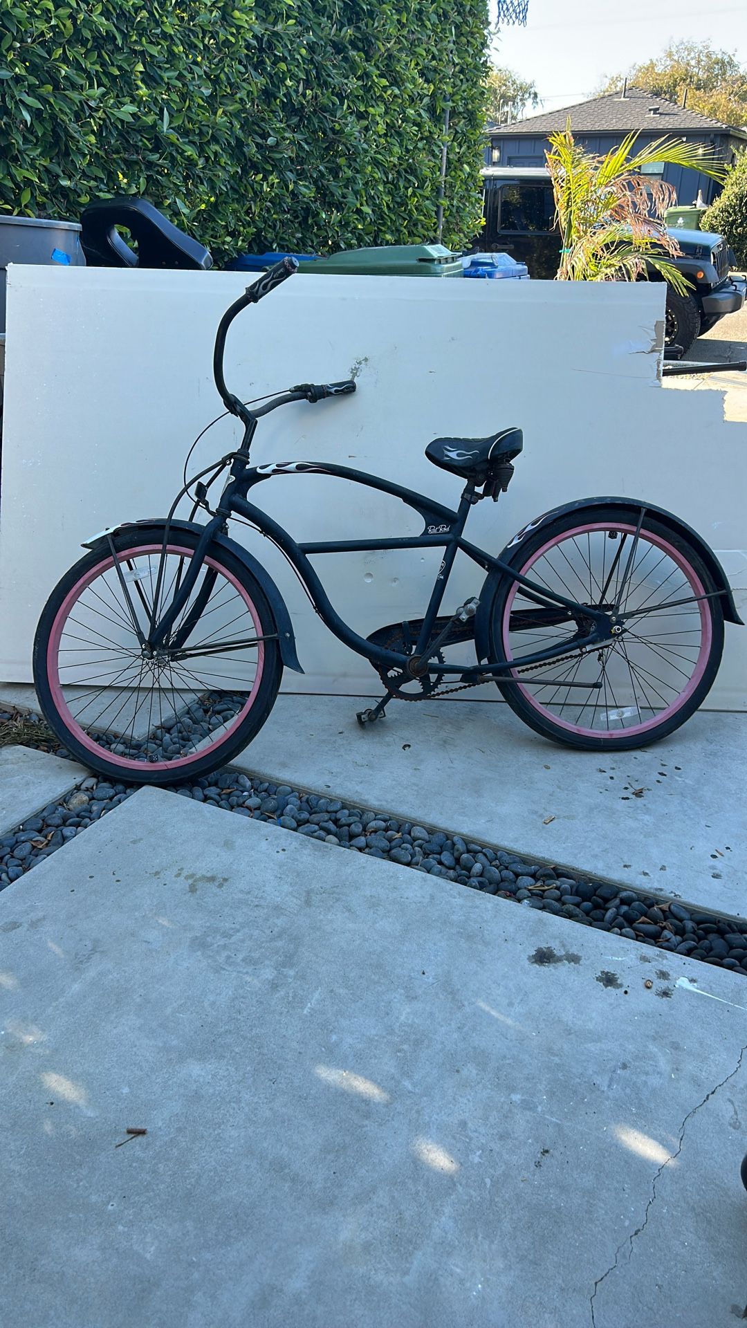 Cruiser Bike Bicycle Hot Rod Black And Red