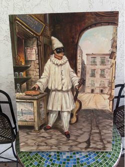Italian School Pulcinella Character Painting