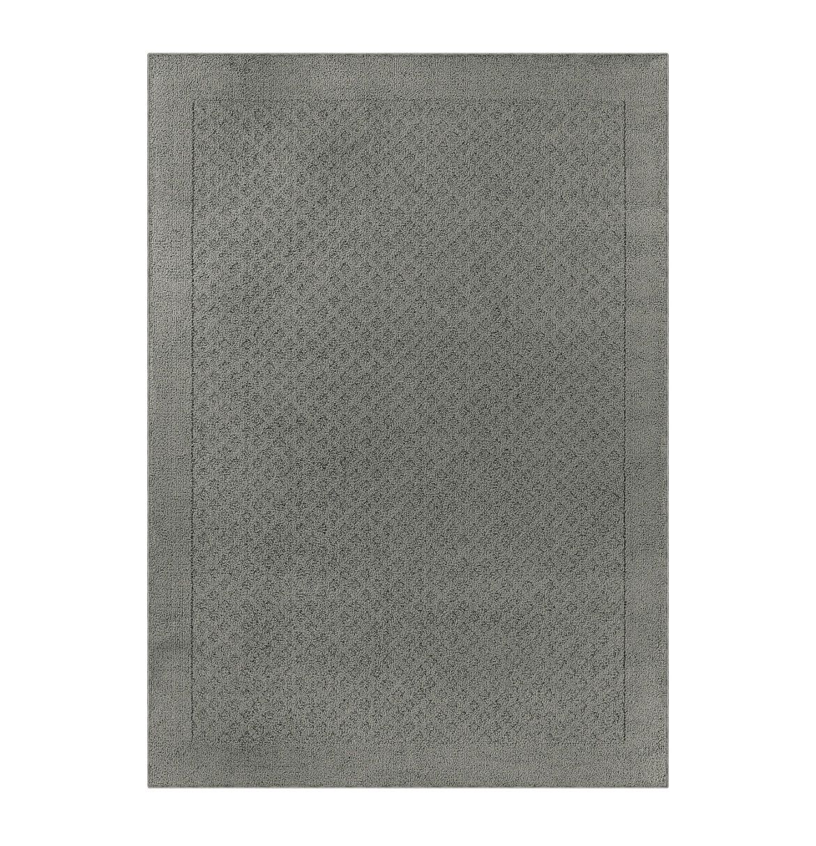 Mainstays Dylan Solid Diamond Traditional Gray Area Rug, 7' x 10' Black - 7' x 10'