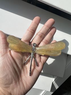 Yellow Golden Fluorite Dragonfly