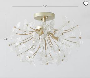 Pottery Barn Monique Lhuillier Crystal Butterfly Flush Mount (16")