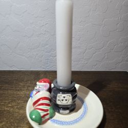Christmas Avon Snuggly Mouse ceramic candle Holder w/Box... 1983