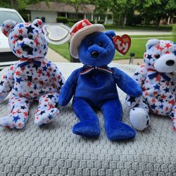 Patriotic TY Beanies. New. EACH