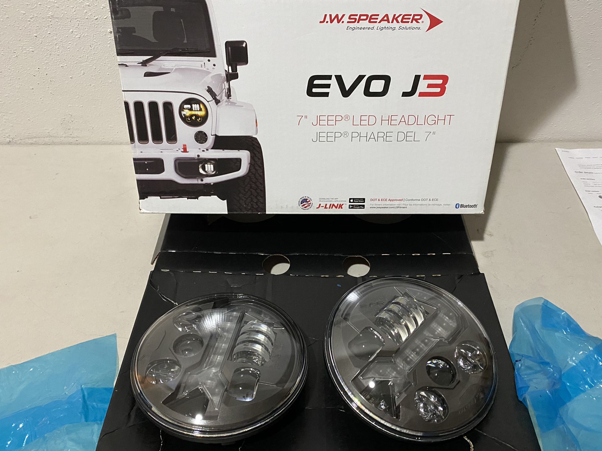2007 - 2021 Jeep Wrangler Gladiator J.W. Speaker LED Headlights (192) - Part # EVO J3