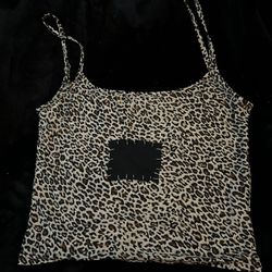 cheeta print patch top