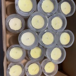 24 glass tea light holders With Candles