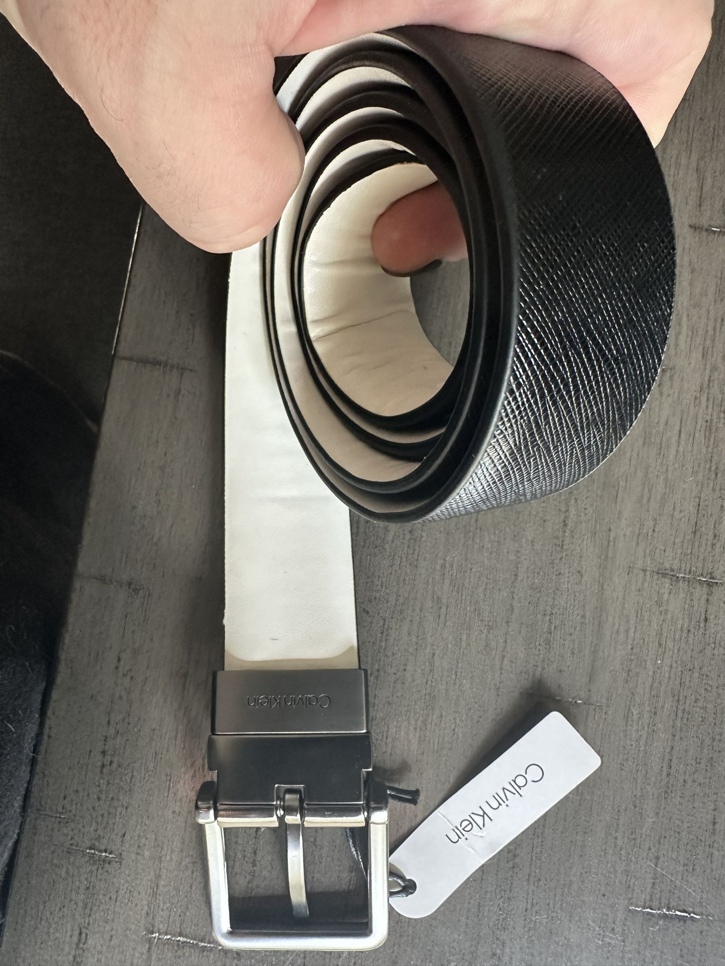 Calvin Klein black or-white reversible, leather belt