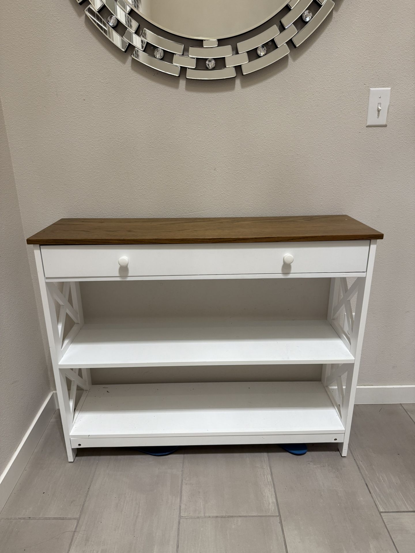 39 inches console table and Ikea shoe storage