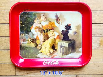 Vintage 1986 Coca-Cola Santa Serving Tray Christmas Collectible *see photos