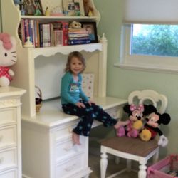Disney, princess furniture:  desk, hutch, and upholstered chair