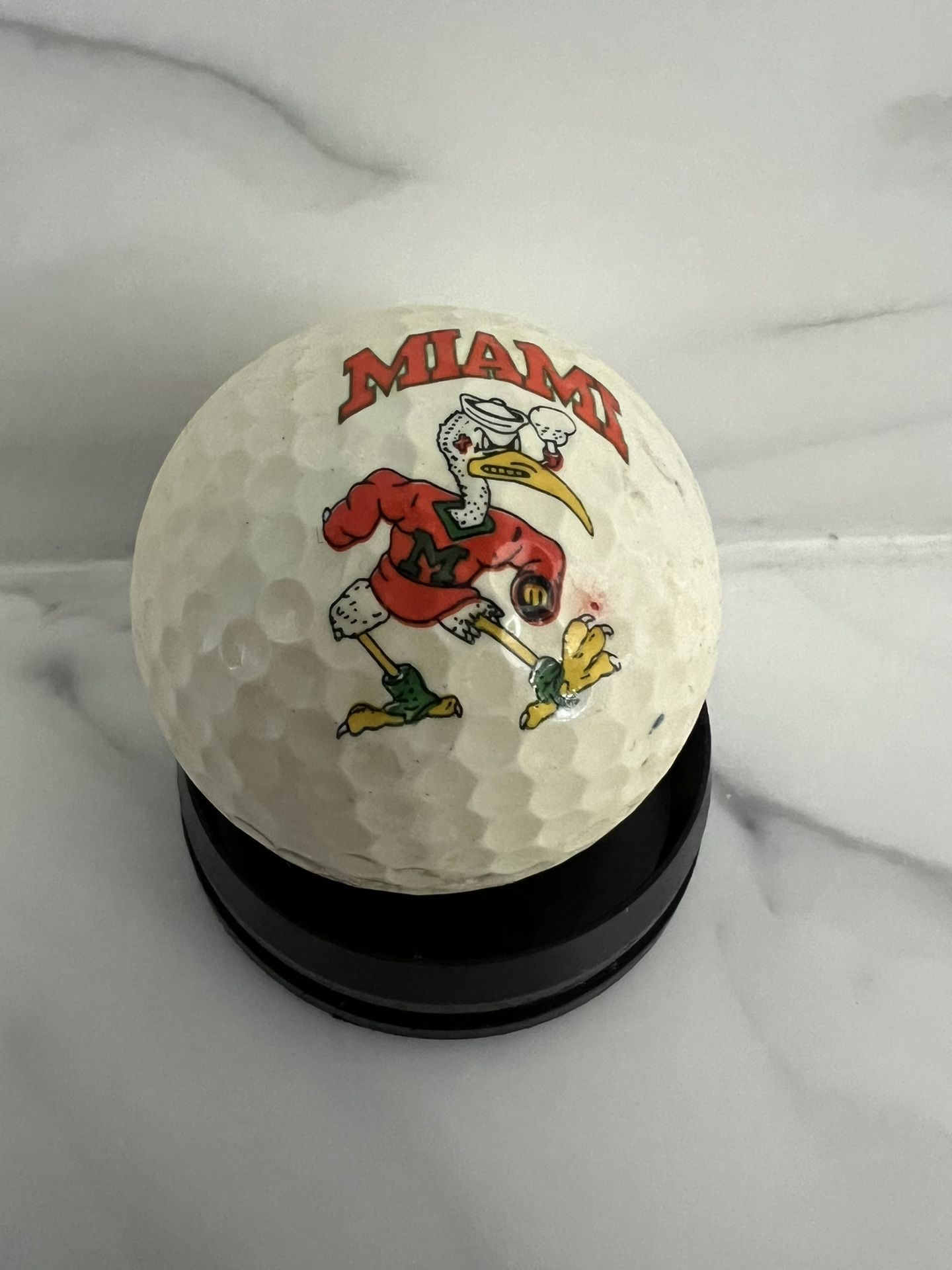 Vtge Ram 2 golf ball featuring the Miami Hurricanes' mascot, Sebastian the Ibis