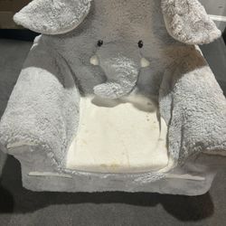 Plush Gray Elephant Chair Toddlers 