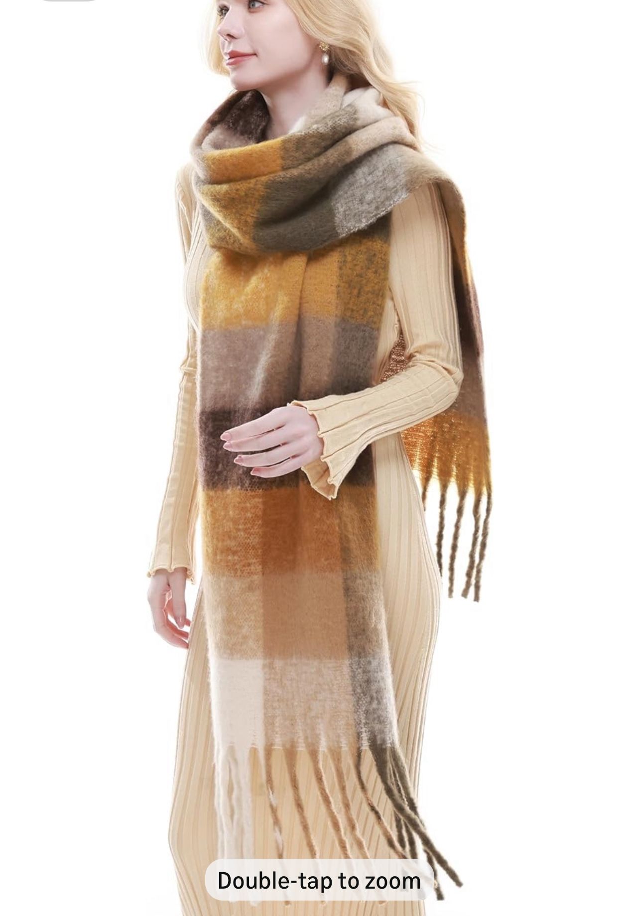 Brandnew Plaid Scarf Chunky Scarves Blanket Scarf