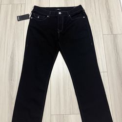 True Religion Jeans Men’s 34x32 Black Ricky Relaxed Straight Denim Pants