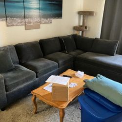 Sectional Dark Grey Couch 
