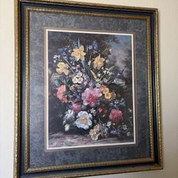 Framed Floral Painting 