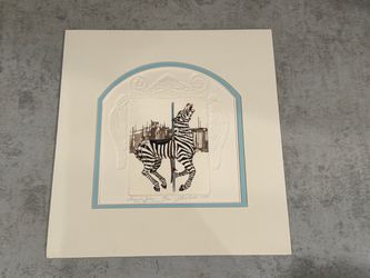 LOIS CARLISLE Signed Lim. Ed. 33/100 Etching "Balboa Park Carousel Zebra" COA