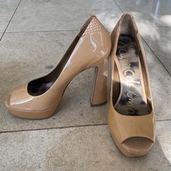Patent Leather Beige Sam Edelman Pumps 