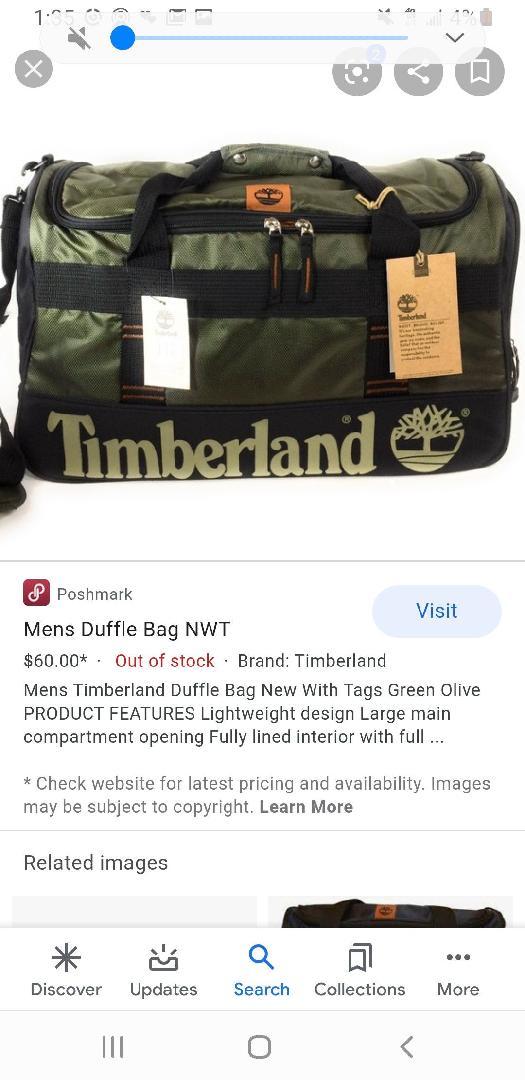 Timberland duffle bag