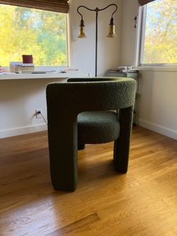 Green Boucle Accent Chair