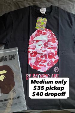 Medium only black pink camo bape tee
