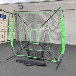 New in box $55 Baseball & Softball Practice Hitting & Pitching 7x7’ Net with Bow Frame, Carry Bag 