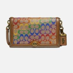 Coach Riley Signature Rainbow Bag Crossbody, BRAND NEW