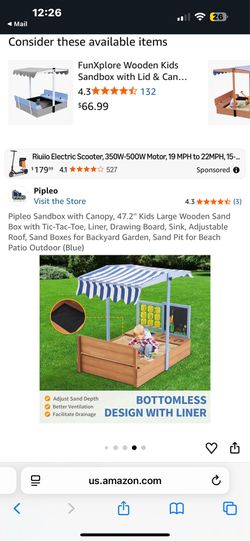 Sand box brand new red canopy