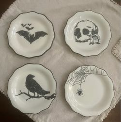 Halloween Ceramic Plates Set of 4