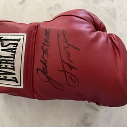 Joe Fraser autographed authentic boxing globe with certification. Jake La Motta. Joe Fraser autographed authentic boxing glove with certification.