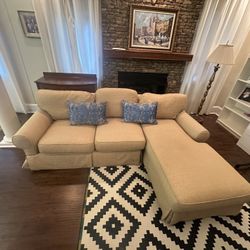 Large Tan Sectional Couch